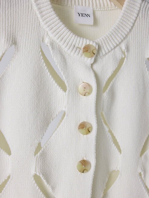 【 予約:2月上旬 】CUT OUT PATTERN VEST /Y261-91012